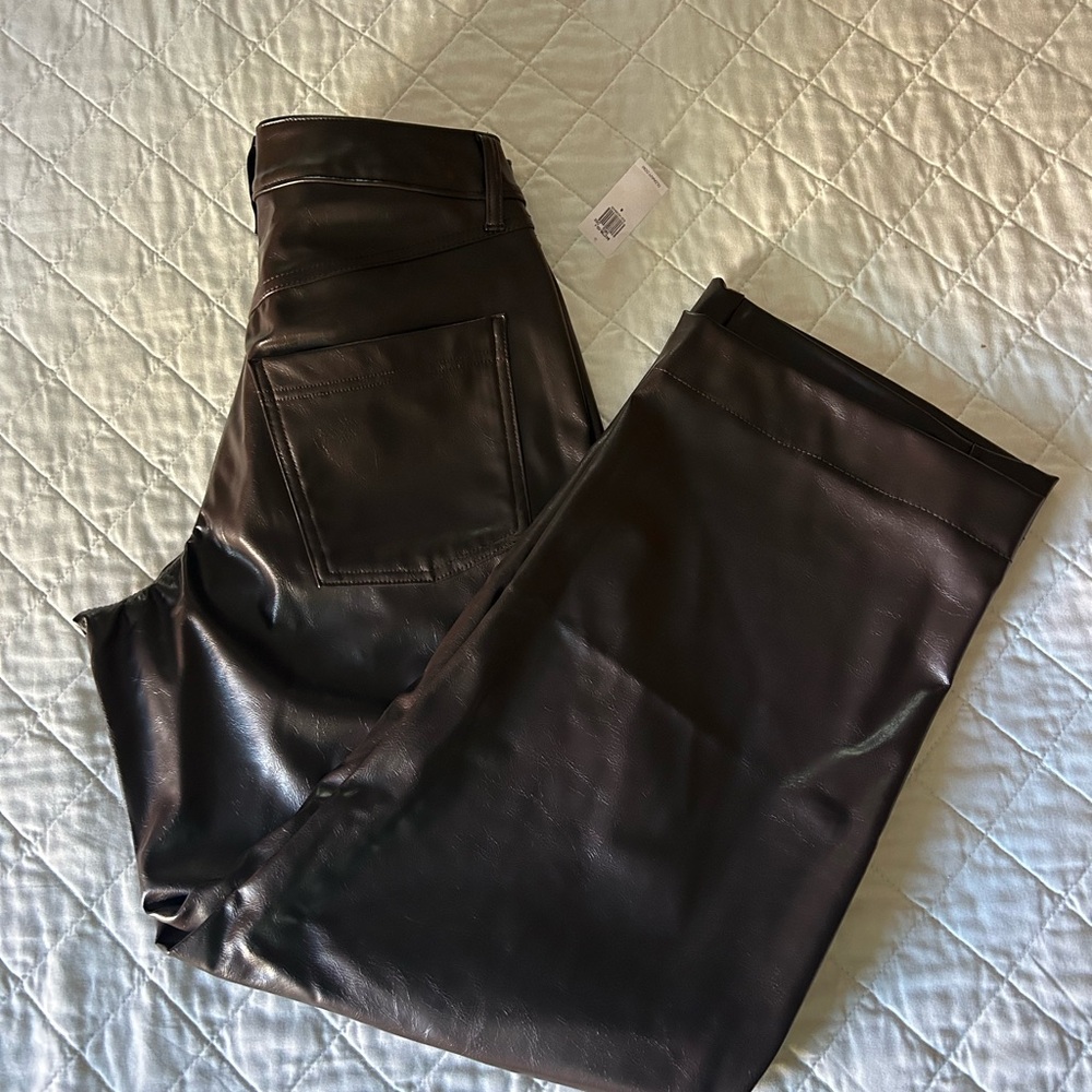 Old Navy Faux Leather Barrel Leg Pants